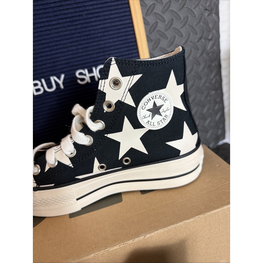 Converse All Star Lift Hi Large Stars Women Size 7 Platform Sneakers A09903C New - Picture 3 of 8